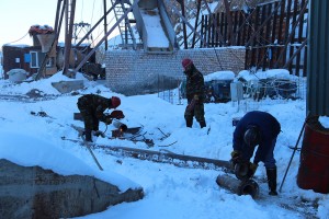 Строительные работы вентиляционного ствола исходящей струи в урочище Талды-Булак